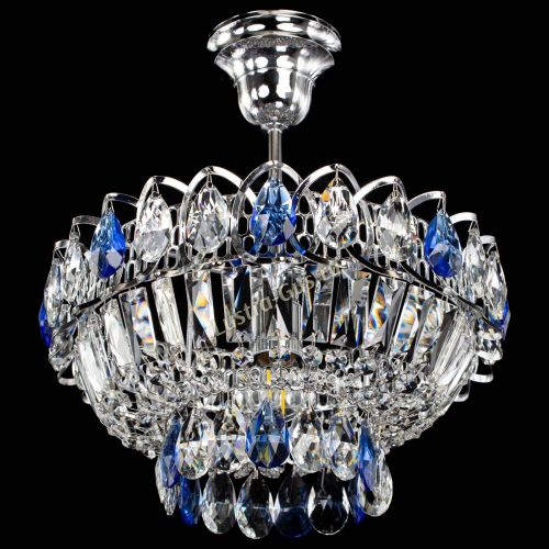 Люстра Астра Бутон №1 с подвесом Синяя в Саратове Гусь Хрустальный