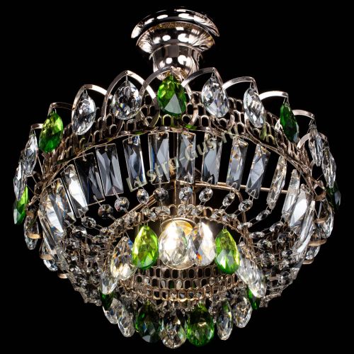 Люстра Астра Бутон №1 с подвесом Зеленая в Саратове Гусь Хрустальный