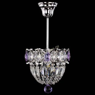 Люстра подвесная Астра Купол №1 с подвесом Фиолетовая