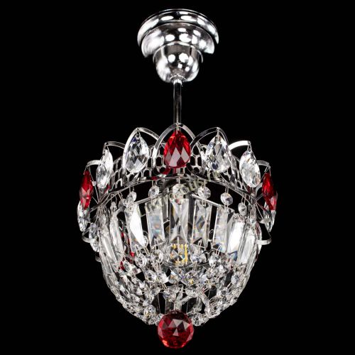 Люстра Астра Купол №1 с подвесом Красная в Саратове Гусь Хрустальный