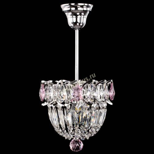Люстра Астра Купол №1 с подвесом Розовая в Саратове Гусь Хрустальный