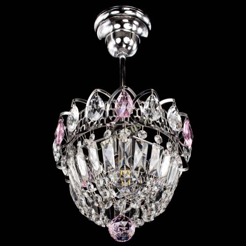 Люстра Астра Купол №1 с подвесом Розовая в Саратове Гусь Хрустальный