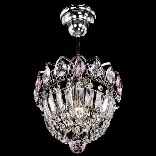 Люстра Астра Купол №1 с подвесом Розовая в Саратове Гусь Хрустальный