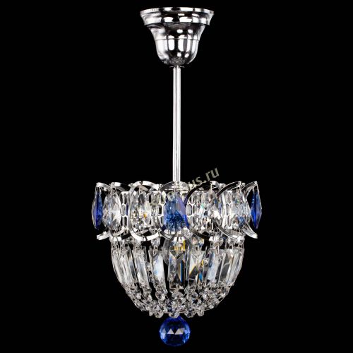 Люстра Астра Купол №1 с подвесом Синяя в Саратове Гусь Хрустальный