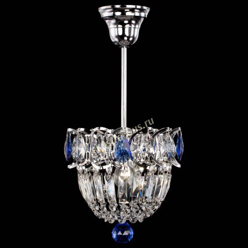 Люстра Астра Купол №1 с подвесом Синяя в Саратове Гусь Хрустальный