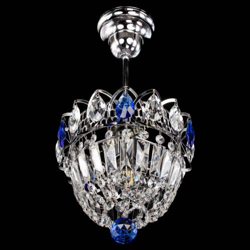 Люстра Астра Купол №1 с подвесом Синяя в Саратове Гусь Хрустальный