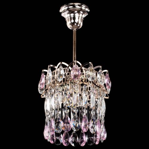 Люстра Астра пластинка №1 розовая в Саратове Гусь Хрустальный