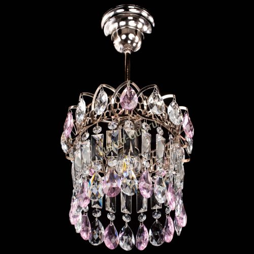 Люстра Астра пластинка №1 розовая в Саратове Гусь Хрустальный