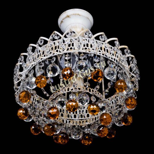 Люстра Астра шар №1 Чайная белая в Саратове Гусь Хрустальный