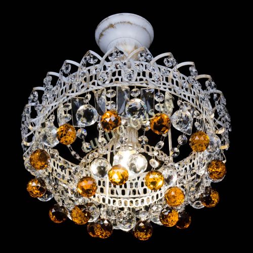 Люстра Астра шар №1 Чайная белая в Саратове Гусь Хрустальный