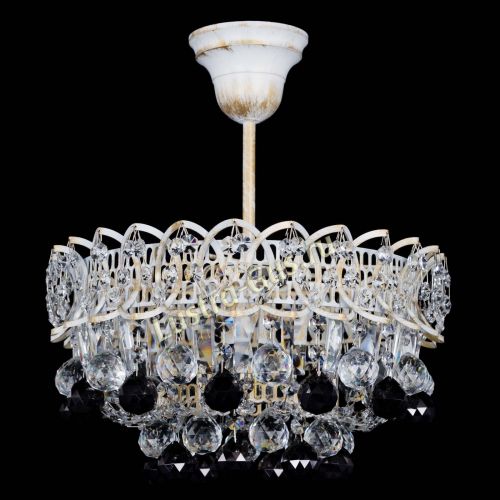 Люстра Астра шар №1 Черная белая в Саратове Гусь Хрустальный