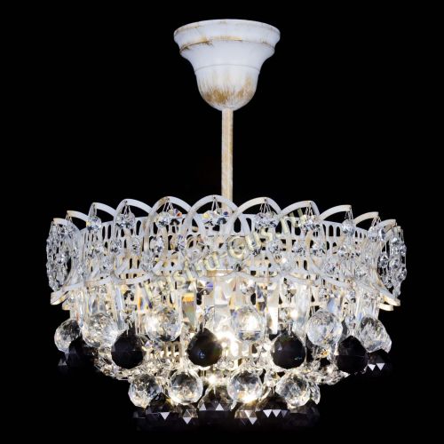 Люстра Астра шар №1 Черная белая в Саратове Гусь Хрустальный