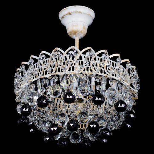 Люстра Астра шар №1 Черная белая в Саратове Гусь Хрустальный