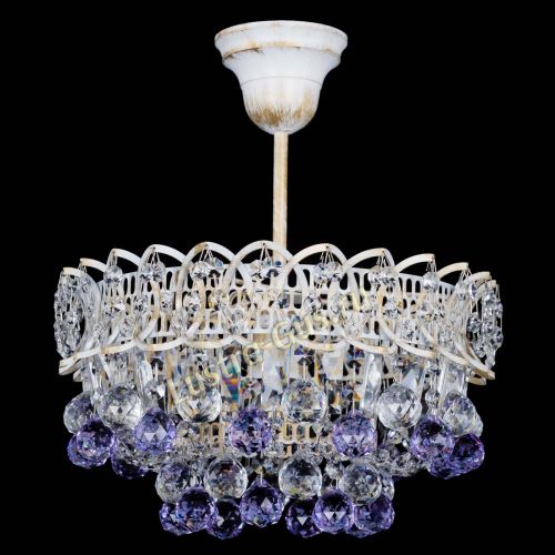 Люстра Астра шар №1 Фиолетовая белая в Саратове Гусь Хрустальный