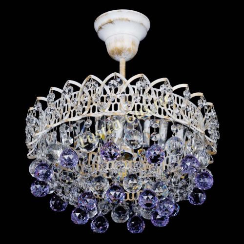 Люстра Астра шар №1 Фиолетовая белая в Саратове Гусь Хрустальный