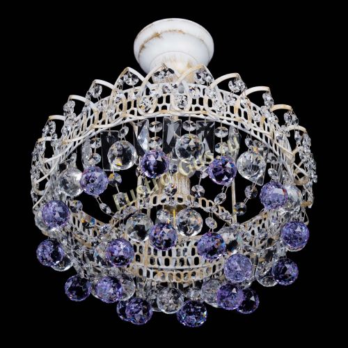 Люстра Астра шар №1 Фиолетовая белая в Саратове Гусь Хрустальный
