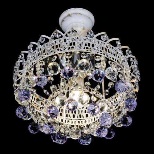 Люстра Астра шар №1 Фиолетовая белая в Саратове Гусь Хрустальный