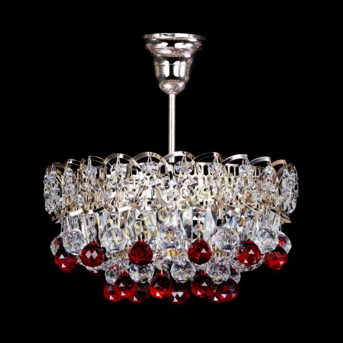 Люстра Астра шар красная 1 лампа в Саратове Гусь Хрустальный