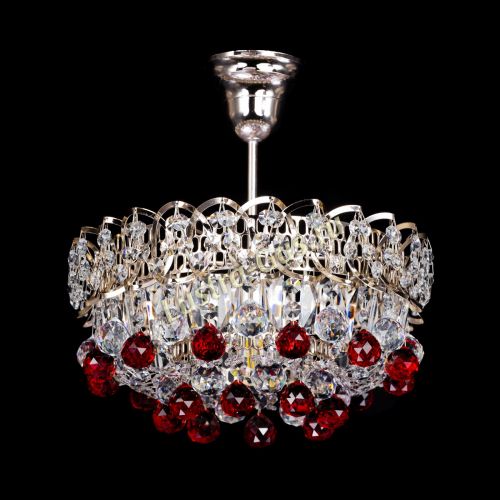 Люстра Астра шар красная 1 лампа в Саратове Гусь Хрустальный