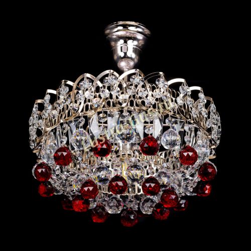 Люстра Астра шар красная 1 лампа в Саратове Гусь Хрустальный