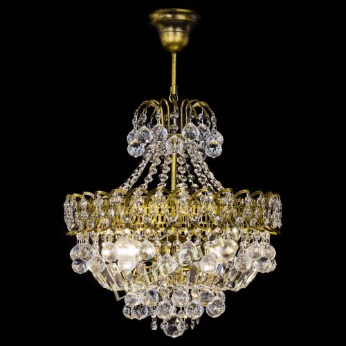 Люстра Астра шар с подвесом под бронзу в Саратове Гусь Хрустальный