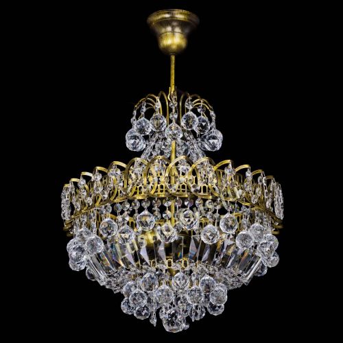 Люстра Астра шар с подвесом под бронзу в Саратове Гусь Хрустальный