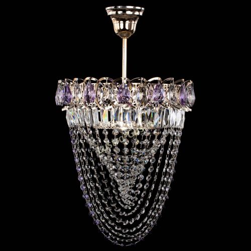 Люстра Астра Водоворот с подвесом №1 фиолетовая в Саратове Гусь Хрустальный
