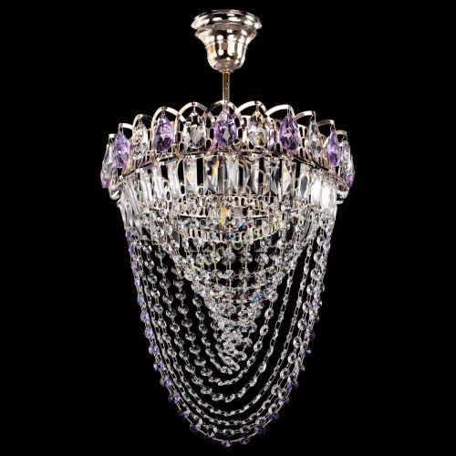 Люстра Астра Водоворот с подвесом №1 фиолетовая в Саратове Гусь Хрустальный