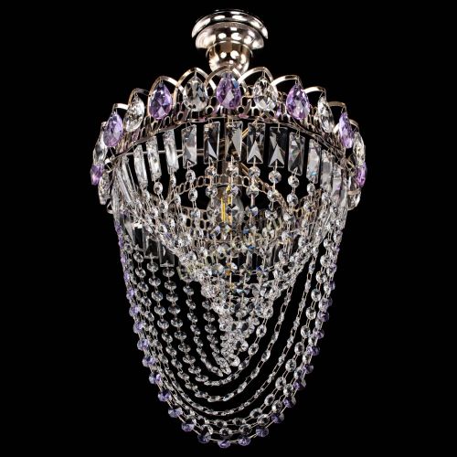 Люстра Астра Водоворот с подвесом №1 фиолетовая в Саратове Гусь Хрустальный