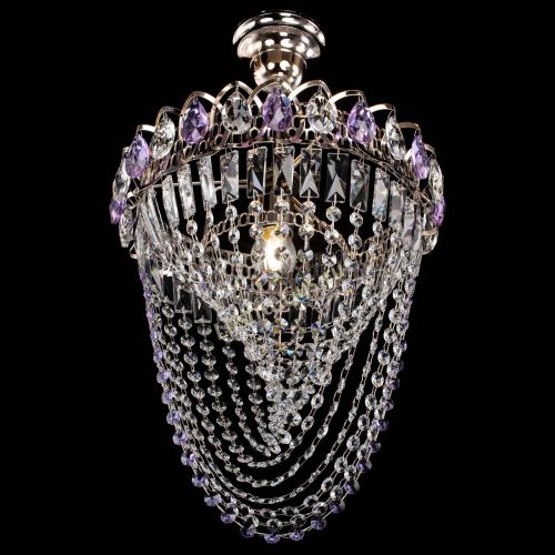 Люстра Астра Водоворот с подвесом №1 фиолетовая в Саратове Гусь Хрустальный