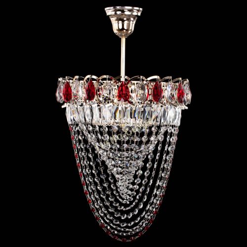 Люстра Астра Водоворот с подвесом №1 красная в Саратове Гусь Хрустальный