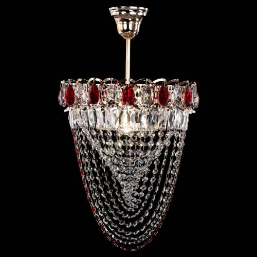 Люстра Астра Водоворот с подвесом №1 красная в Саратове Гусь Хрустальный