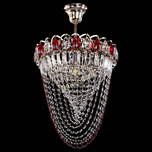 Люстра Астра Водоворот с подвесом №1 красная в Саратове Гусь Хрустальный