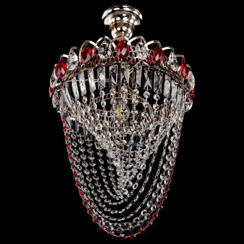 Люстра Астра Водоворот с подвесом №1 красная в Саратове Гусь Хрустальный