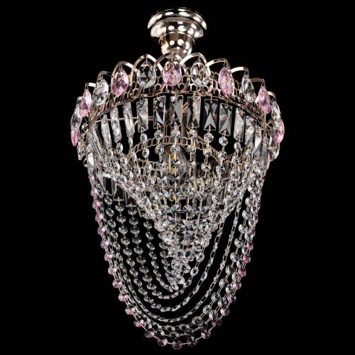 Люстра Астра Водоворот с подвесом №1 розовая в Саратове Гусь Хрустальный