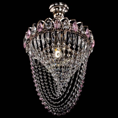 Люстра Астра Водоворот с подвесом №1 розовая в Саратове Гусь Хрустальный