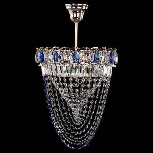 Люстра Астра Водоворот с подвесом №1 синяя в Саратове Гусь Хрустальный