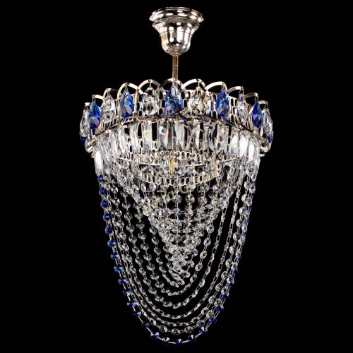Люстра Астра Водоворот с подвесом №1 синяя в Саратове Гусь Хрустальный