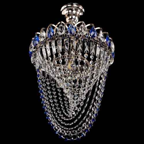 Люстра Астра Водоворот с подвесом №1 синяя в Саратове Гусь Хрустальный