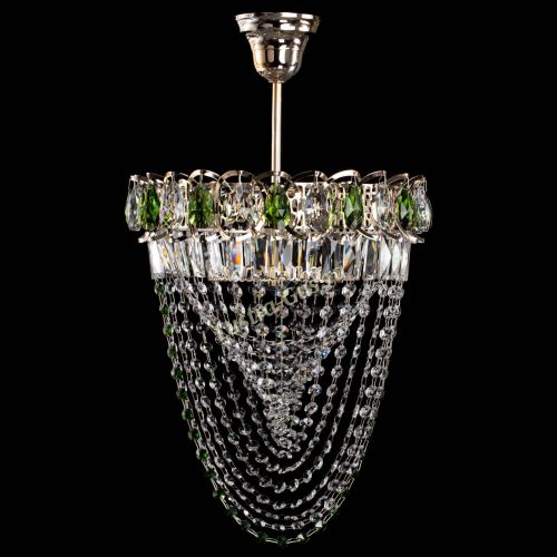 Люстра Астра Водоворот с подвесом №1 зеленая в Саратове Гусь Хрустальный