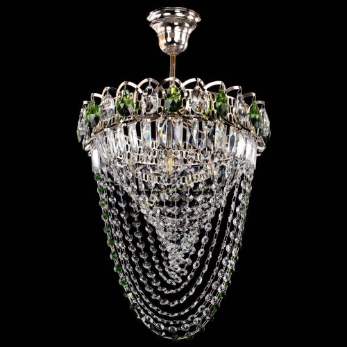 Люстра Астра Водоворот с подвесом №1 зеленая в Саратове Гусь Хрустальный