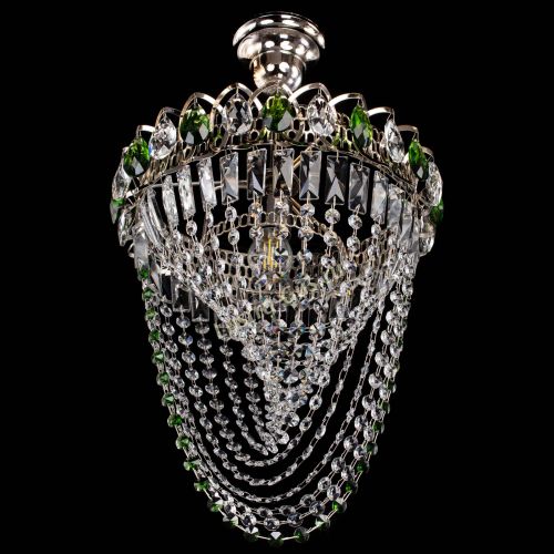 Люстра Астра Водоворот с подвесом №1 зеленая в Саратове Гусь Хрустальный