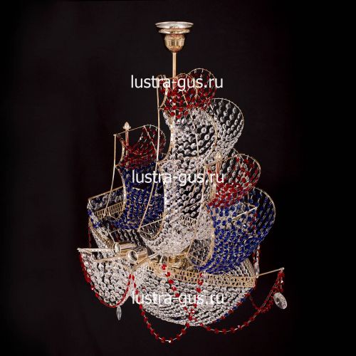 Люстра Черная Жемчужина красная в Саратове Гусь Хрустальный
