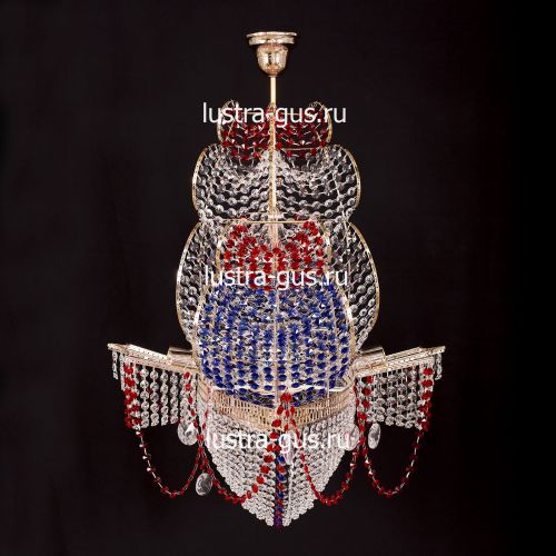 Люстра Черная Жемчужина красная в Саратове Гусь Хрустальный