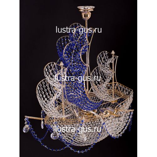 Люстра Черная Жемчужина синяя в Саратове Гусь Хрустальный