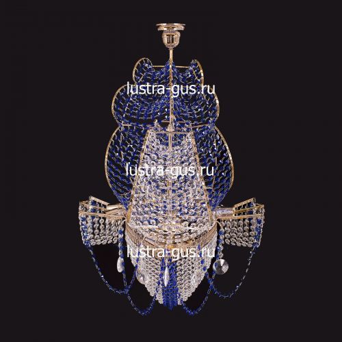 Люстра Черная Жемчужина синяя в Саратове Гусь Хрустальный
