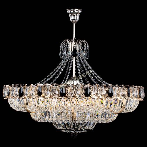 Люстра Двойное кольцо пластинка с подвесом Черная в Саратове Гусь Хрустальный