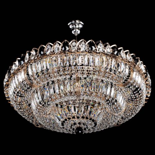 Люстра Двойное кольцо пластинка с подвесом Черная в Саратове Гусь Хрустальный