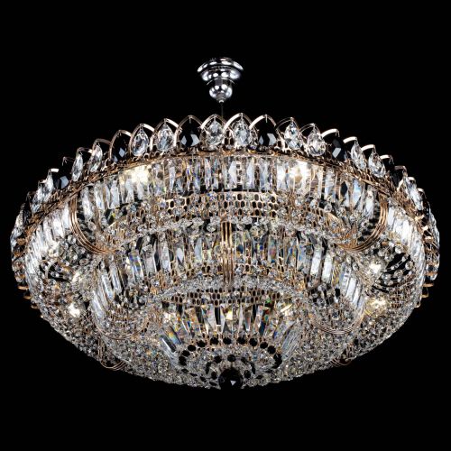 Люстра Двойное кольцо пластинка с подвесом Черная в Саратове Гусь Хрустальный