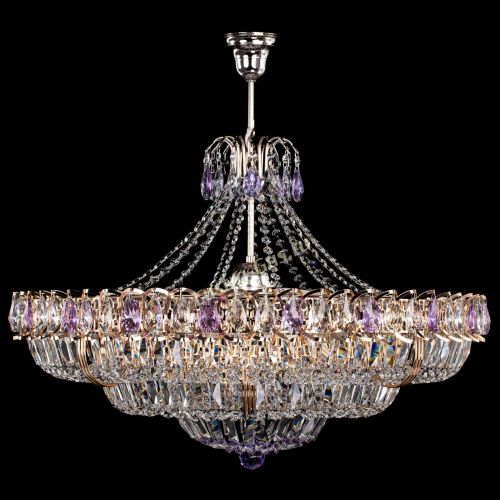 Люстра Двойное кольцо пластинка с подвесом Фиолетовая в Саратове Гусь Хрустальный